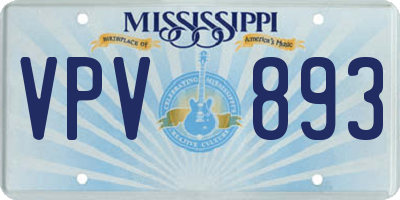 MS license plate VPV893
