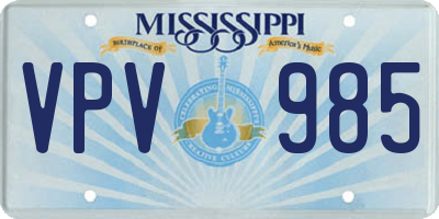 MS license plate VPV985