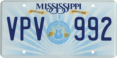 MS license plate VPV992