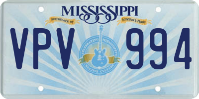 MS license plate VPV994