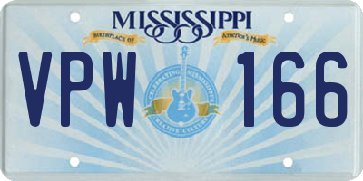 MS license plate VPW166
