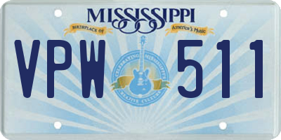 MS license plate VPW511