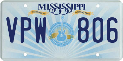MS license plate VPW806