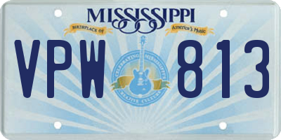 MS license plate VPW813