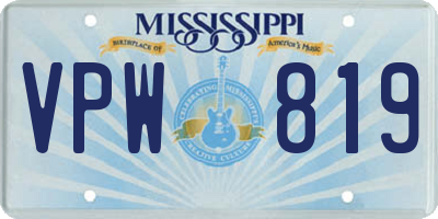 MS license plate VPW819
