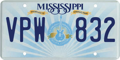 MS license plate VPW832