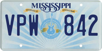 MS license plate VPW842