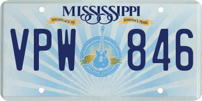 MS license plate VPW846