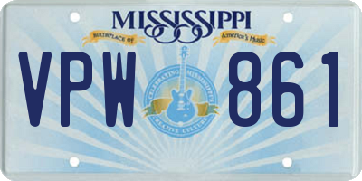 MS license plate VPW861