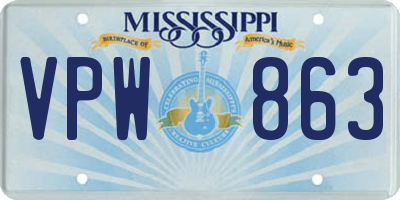 MS license plate VPW863