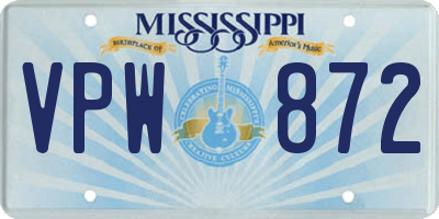 MS license plate VPW872