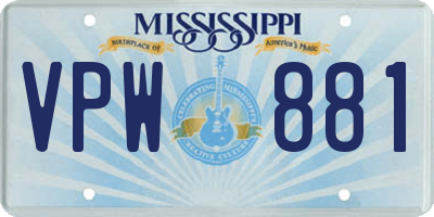 MS license plate VPW881
