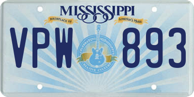 MS license plate VPW893