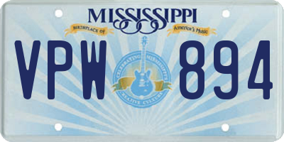 MS license plate VPW894