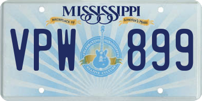 MS license plate VPW899