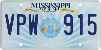 MS license plate VPW915