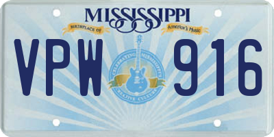 MS license plate VPW916