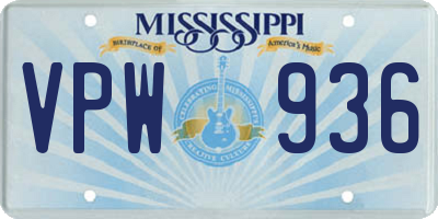 MS license plate VPW936
