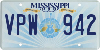 MS license plate VPW942
