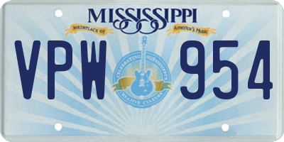 MS license plate VPW954