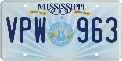 MS license plate VPW963
