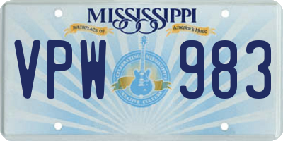 MS license plate VPW983