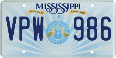 MS license plate VPW986