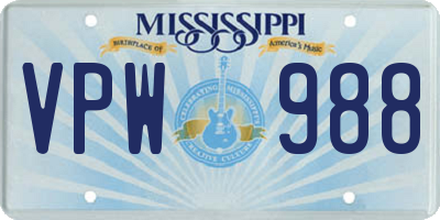 MS license plate VPW988