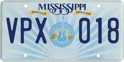 MS license plate VPX018
