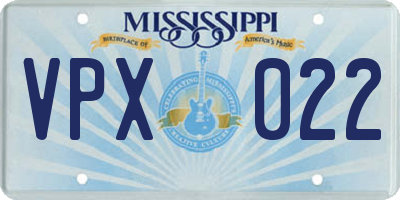 MS license plate VPX022