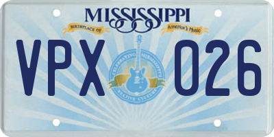 MS license plate VPX026
