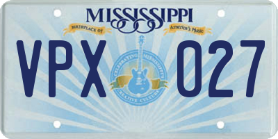MS license plate VPX027