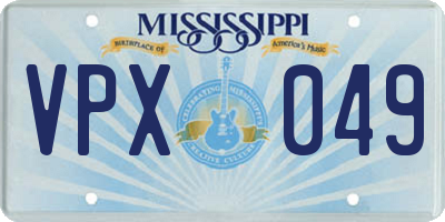 MS license plate VPX049