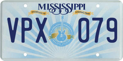 MS license plate VPX079