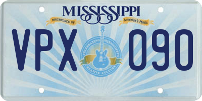 MS license plate VPX090