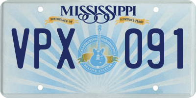 MS license plate VPX091
