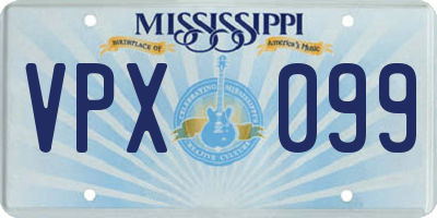 MS license plate VPX099