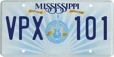 MS license plate VPX101