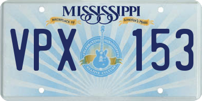 MS license plate VPX153