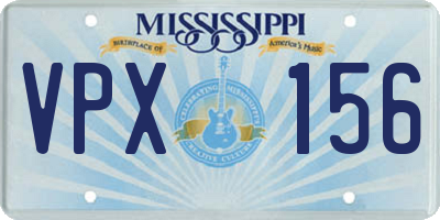 MS license plate VPX156