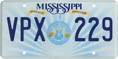 MS license plate VPX229