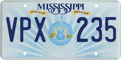 MS license plate VPX235