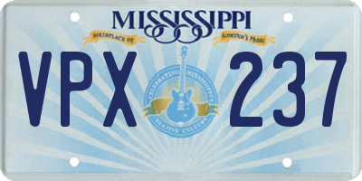 MS license plate VPX237
