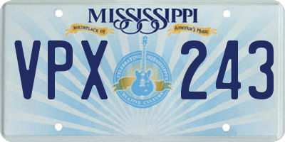 MS license plate VPX243