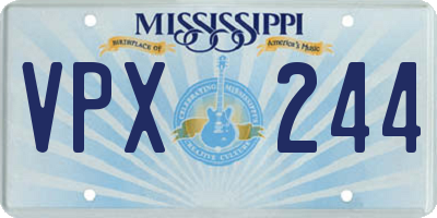 MS license plate VPX244