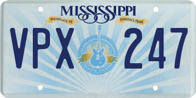 MS license plate VPX247