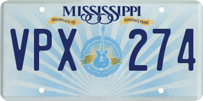 MS license plate VPX274