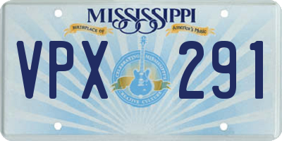 MS license plate VPX291
