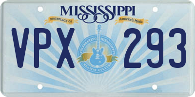MS license plate VPX293