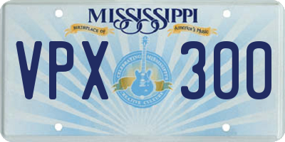 MS license plate VPX300